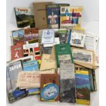 A box of assorted vintage travel and tourist related ephemera. To include booklets, brochures, maps,
