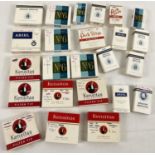A small collection of assorted cigarette packets (empty). To include Kensitas, Ariel, Senior Service