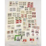 41 small blocks and panes of mint condition stamps together with a small book of stamps. All from