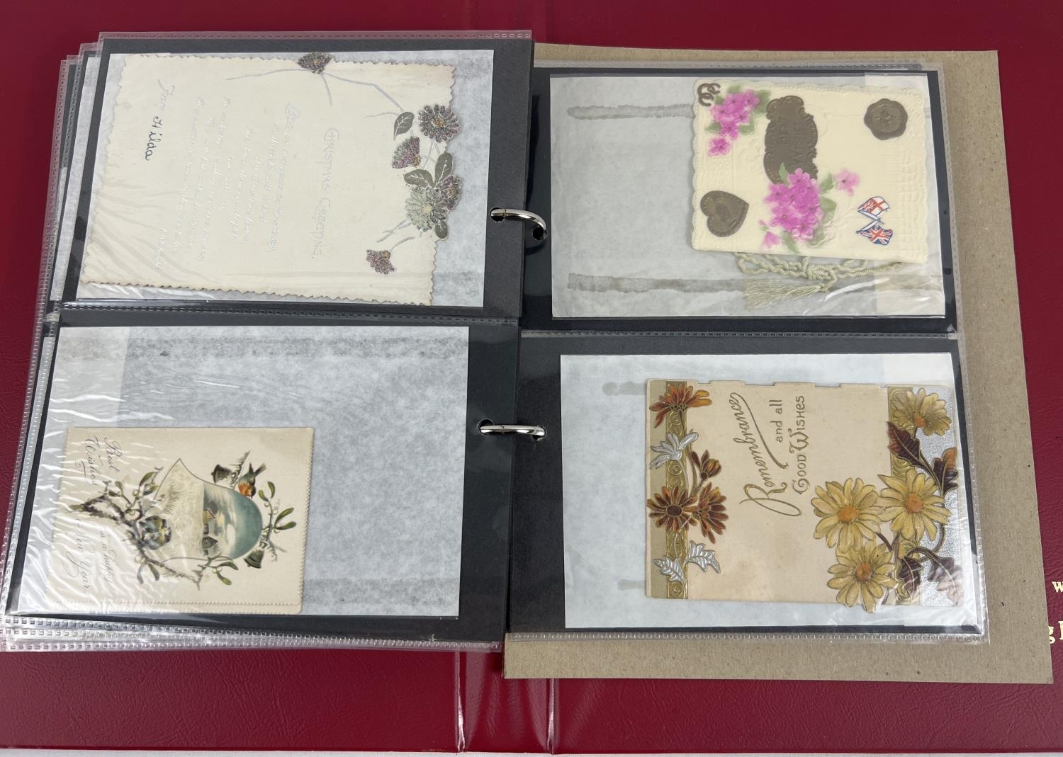 2 albums containing over 100 assorted Victorian & Edwardian greetings cards. In varying styles and - Image 4 of 4