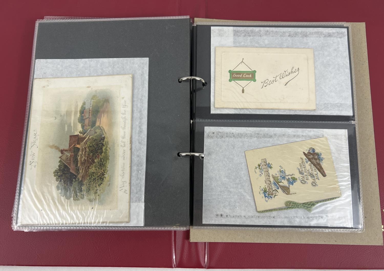 2 albums containing over 100 assorted Victorian & Edwardian greetings cards. In varying styles and - Image 3 of 4