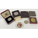 5 British and British territory collectors coins and medallions. A boxed Royal Mint 1973 EEC 50p