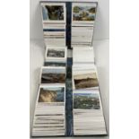 3 modern albums containing approx. 205 assorted vintage postcards.