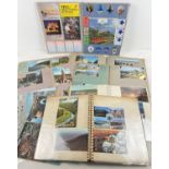 7 assorted vintage scrap books containing postcards, together with some loose plastic sleeves with