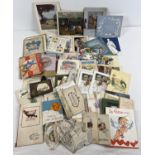 A box of 150 assorted vintage greetings cards, in varying sizes and styles.