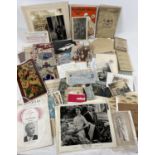 A box of assorted Victorian & vintage ephemera items. To include: photographs, greetings cards,