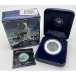 A 2004 35th Anniversary of the Moon Landing silver proof collectors Australian 1 dollar coin. With
