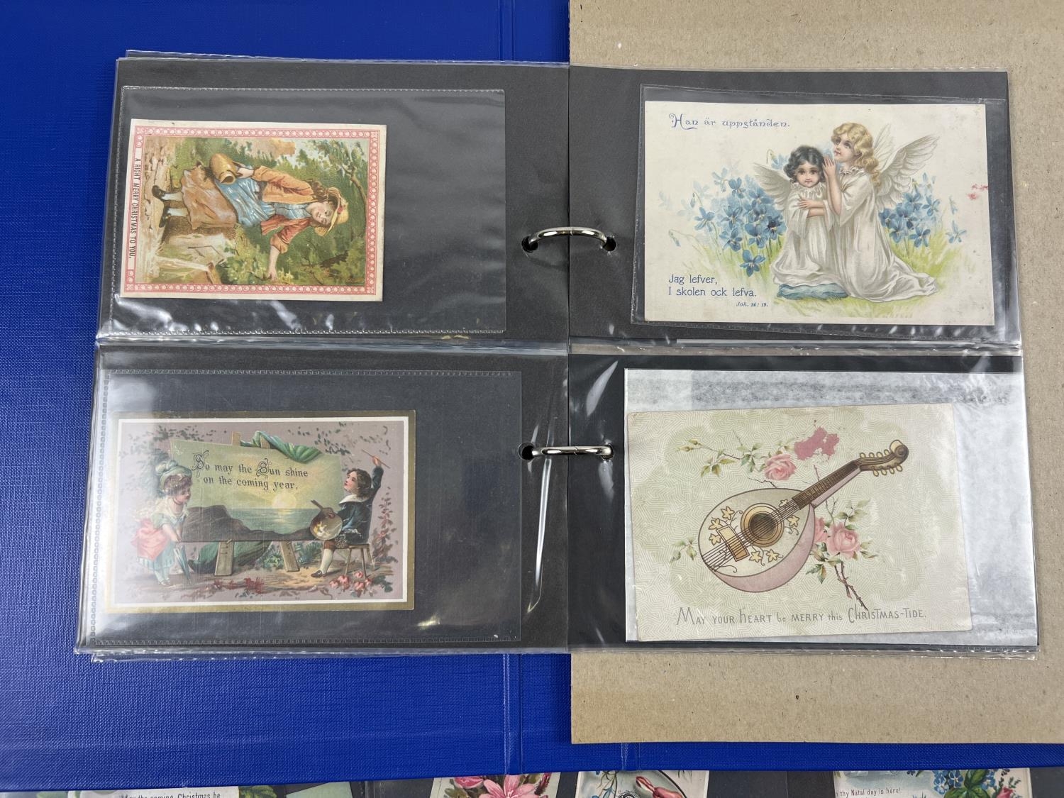 An album containing 83 assorted Victorian & Edwardian greetings cards. In carded plastic wallets. - Image 6 of 6