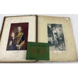 A large Victorian/Edwardian scrap album - some damage to leather spine. Album contains large prints,