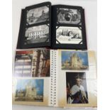 2 albums containing a quantity of assorted vintage British & overseas postcards. Approx. 190+