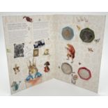 A 2017 The Beatrix Potter 50p Coin Collector Album by The Royal Mint. Folder contains 4 x 50p coins,