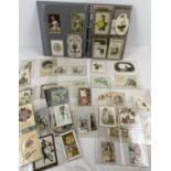 An album containing 88 assorted Victorian & Edwardian greetings cards. In varying styles, sizes