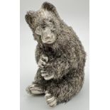A vintage Italian silver novelty figure modelled as a bear. Stamped 925 to underside and with star