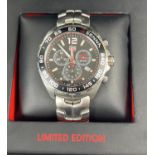 A boxed limited edition TAGheuer "Senna" CAZ1015 WBJ5708 chronograph quartz wristwatch with