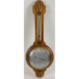 A vintage wooden cased barometer by Shortland with small brass inscribed plaque " West Street Hunt