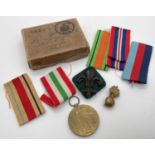 A 1st World War Victory medal awarded and named to "40281 PTE. F. Brooks Manch R", who served with