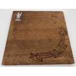 Winchester College interest - square shaped wooden bread board. Mounted with silver Trusty