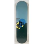 Limited edition Andy Warhol Skull Blue skateboard art produced by The Skateroom, in collaboration
