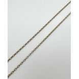 A 22" 9ct gold belcher style chain with spring ring clasp. Gold marks to clasp and fixing. Total