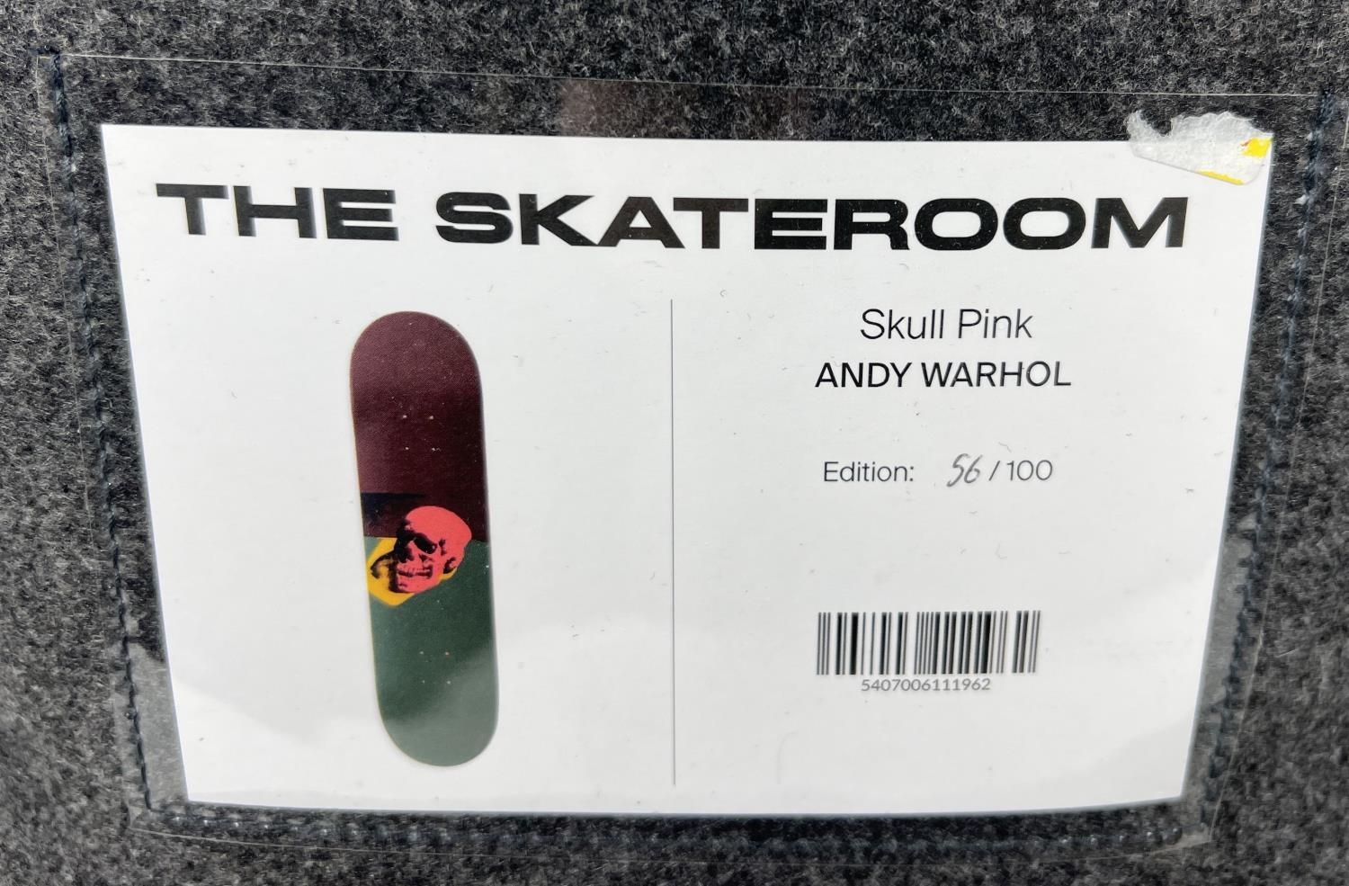 Limited edition Andy Warhol Skull Pink skateboard art. Produced by The Skateroom in collaboration - Image 6 of 6