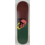 Limited edition Andy Warhol Skull Pink skateboard art. Produced by The Skateroom in collaboration