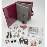 A collection of 20 pairs of drop and stud style pierced and clip on earrings. To include costume