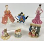 A small collection of ceramics and collectable ornaments. Coalport Heart to Heart 'Love you
