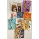 10 assorted vintage 1960's pairs of fully fashioned & seamfree stockings. In original packets, to