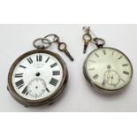 2 early 20th century silver pocket watches, for spares or repair. An 'English Lever' by W Richman,