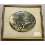 The Blackberry Gatherers - antique print (No 76) by Abraham Le Blond (1819-94). In oval shaped