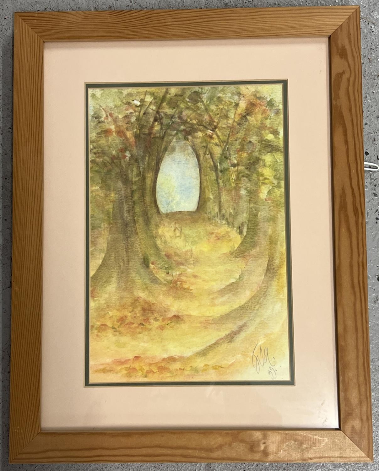 A framed and glazed watercolour of autumnal trees by Jayne Gaze, dated 1999. Signed to bottom right.
