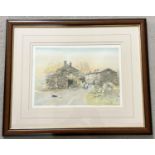 Ian Baxter - Limited edition signed print of a Yorkshire farm scene, framed & glazed. Numbered 9/850