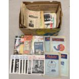 A box of assorted vintage newspapers and magazines to include: The Autocar, The Plumber, The Magic