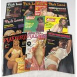 10 assorted vintage 1970's adult erotic magazines, to include Park Lane, Playbirds, National News