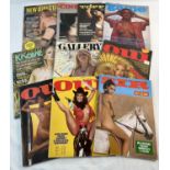 10 assorted vintage 1970's adult erotic magazines. To include: New Direction, Cinema X, Knave,