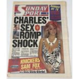 First issue of the Sunday Sport newspaper from Sept 14th 1986 with Zeta as page 3 model. In very