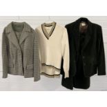 3 ladies vintage 2 pieces suits/outfits. A cream knitted pleated skirt and jumper by St. Michael (