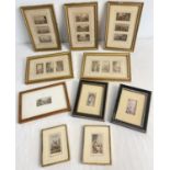 A collection of 10 framed and glazed Baxter "Needle-Box prints" in varying sized frames. Largest