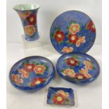 A collection of c1940's Royal Doulton Wild Rose pattern D6227 hand painted ceramics (some pieces a/