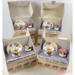 A full set of 12 boxed Royal Albert 'Flower of the Month' cup & saucer sets each with a flower