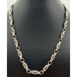 A Granny knot link silver necklace by Argento with lobster style clasp. 16 inches long with 2 inch
