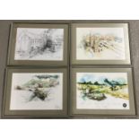 10 framed and glazed prints depicting artist impressions of sites excavated by the TV programme "