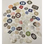 A collection of 60 antique and vintage buckles in varying colours, sizes and designs. To include