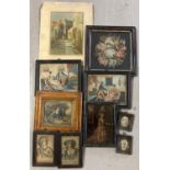 A collection of framed & glazed and unframed 19th century prints, mostly depicting Georgian family