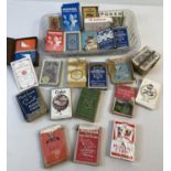 A collection of assorted vintage and more modern playing cards & card games, to include sealed