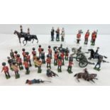 A quantity of assorted painted lead soldier figures by Britains.