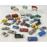 35 assorted vintage Matchbox diecast vehicles, in play worn condition. To include cars, lorries,