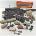 A quantity of OO gauge model railway track in varying lengths together with a collection of Hornby