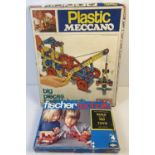 2 vintage early 1970's boxed construction sets. Plastic Meccano set 300 together with Fischer