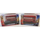 2 boxed diecast London buses with London Evening News advertising, by Oxford. LD004 London Bus &